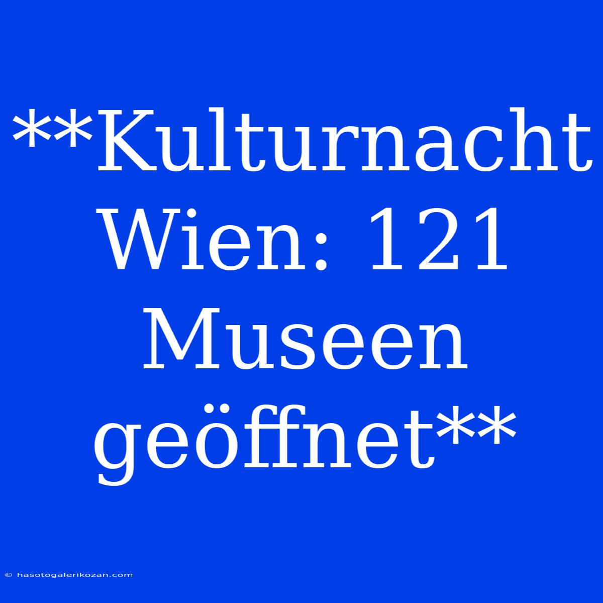 **Kulturnacht Wien: 121 Museen Geöffnet**