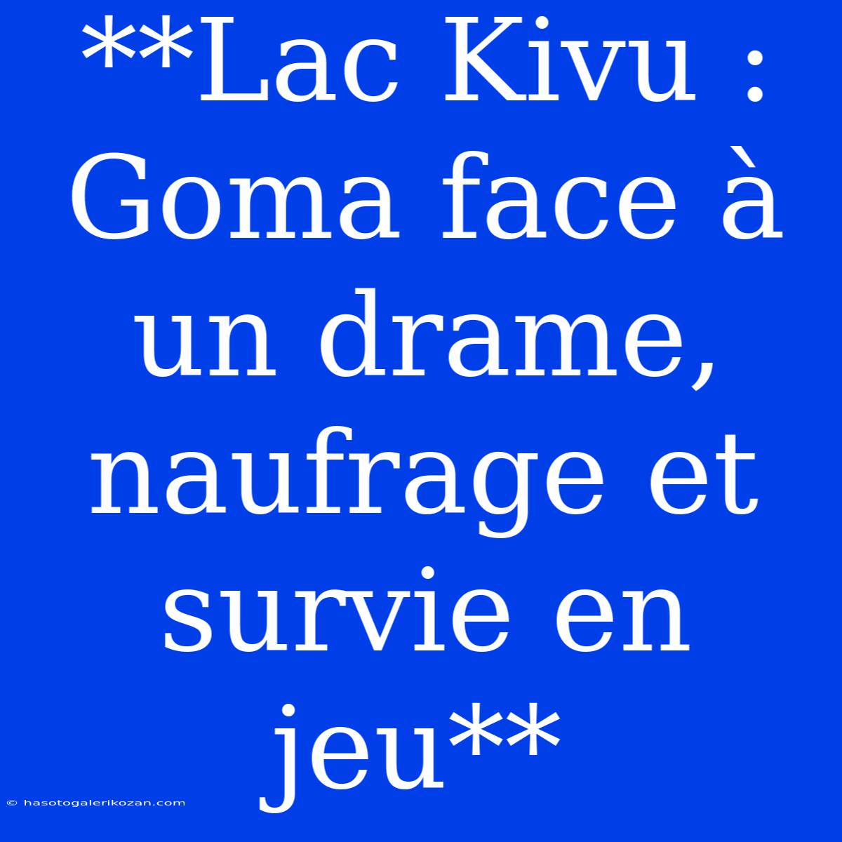 **Lac Kivu : Goma Face À Un Drame, Naufrage Et Survie En Jeu** 