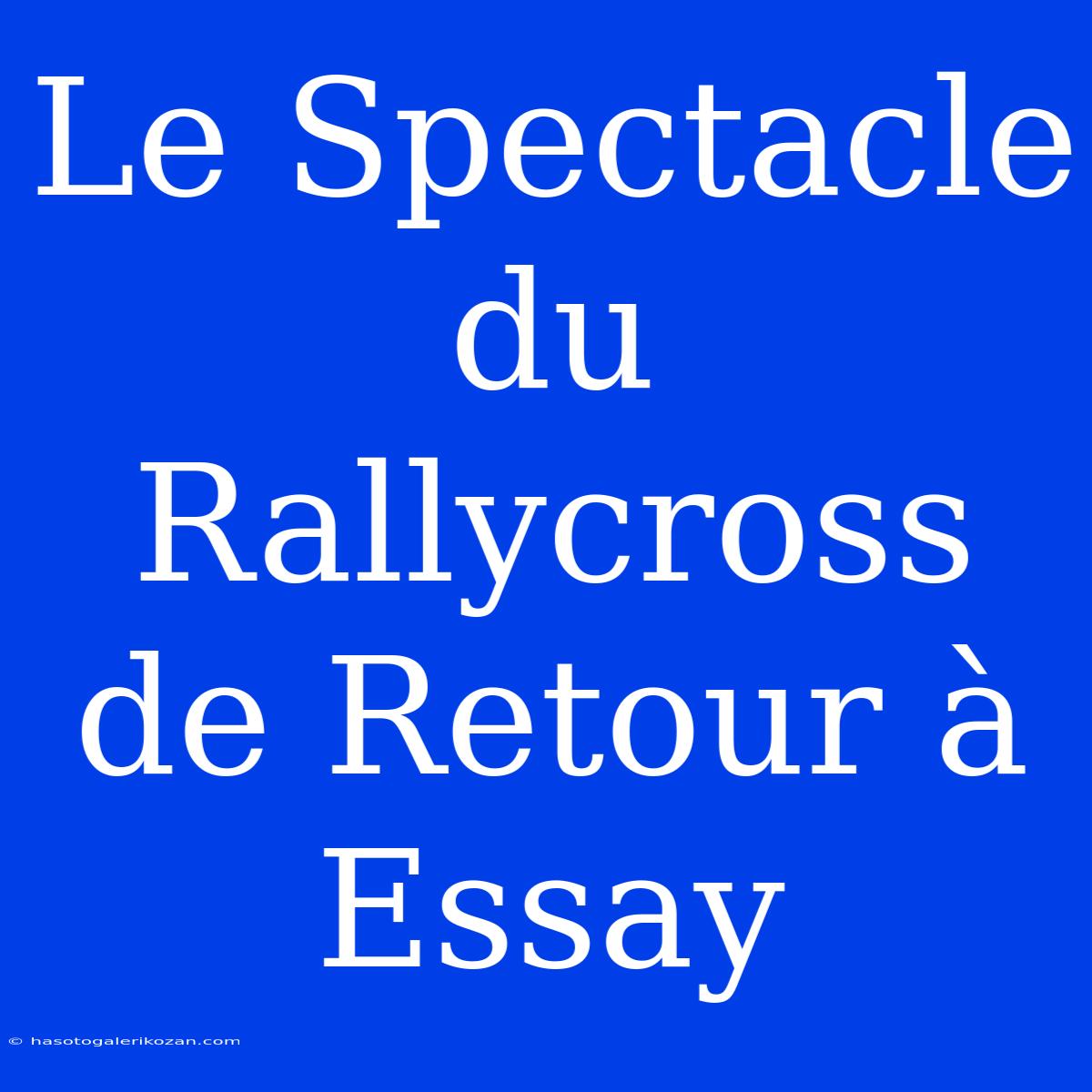 Le Spectacle Du Rallycross De Retour À Essay