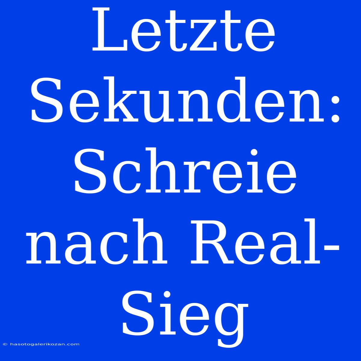 Letzte Sekunden: Schreie Nach Real-Sieg