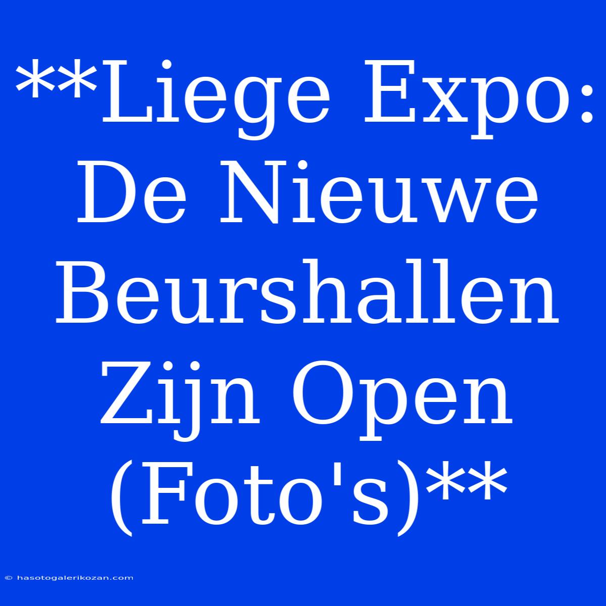 **Liege Expo: De Nieuwe Beurshallen Zijn Open (Foto's)**