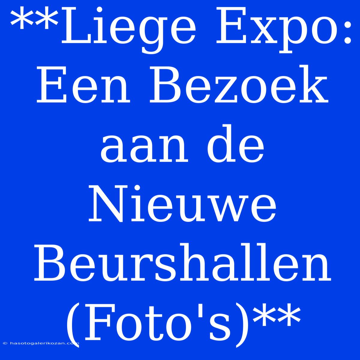 **Liege Expo: Een Bezoek Aan De Nieuwe Beurshallen (Foto's)** 