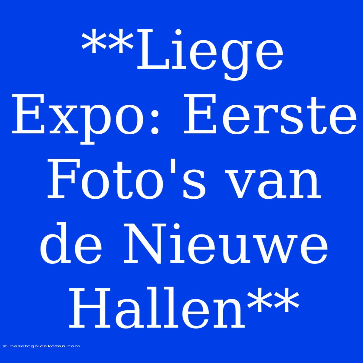 **Liege Expo: Eerste Foto's Van De Nieuwe Hallen**