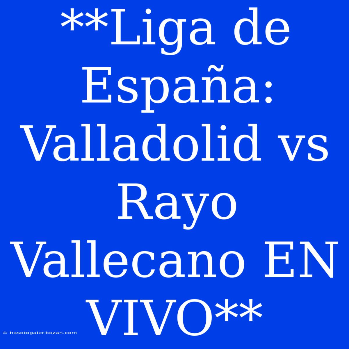 **Liga De España: Valladolid Vs Rayo Vallecano EN VIVO**