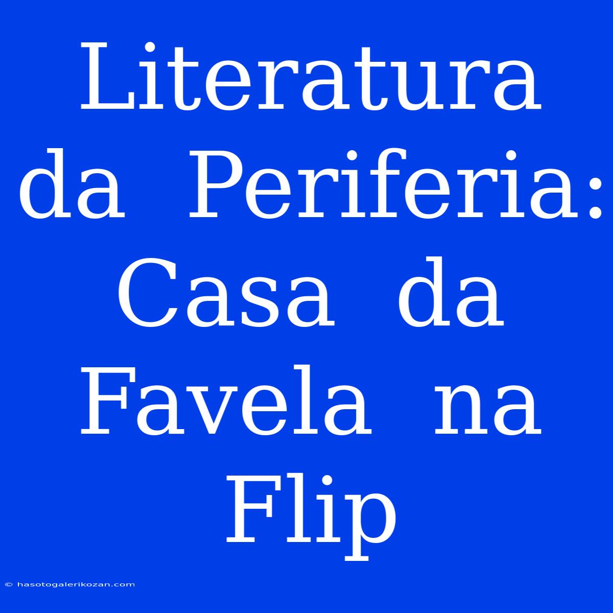 Literatura  Da  Periferia:  Casa  Da  Favela  Na  Flip 