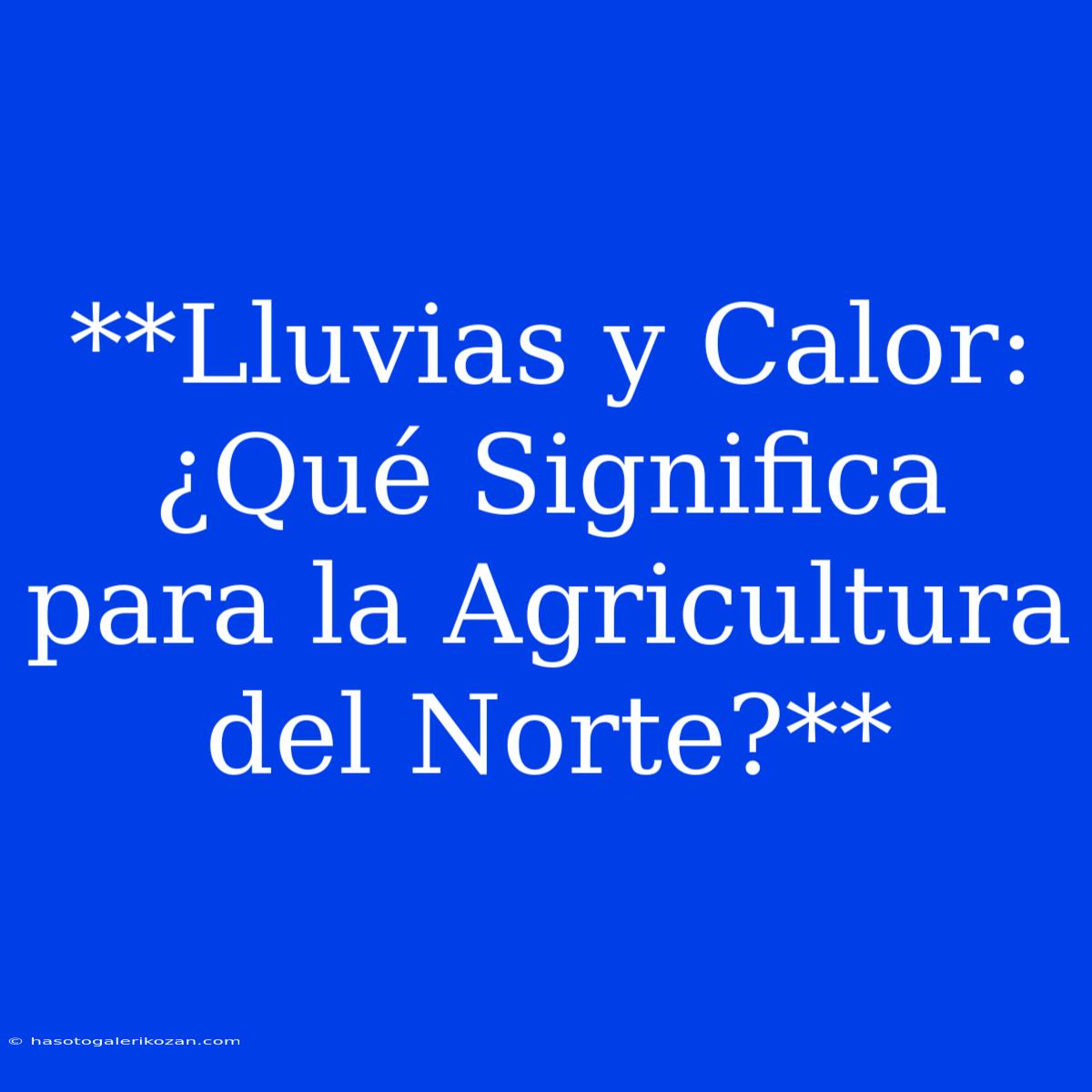 **Lluvias Y Calor: ¿Qué Significa Para La Agricultura Del Norte?**