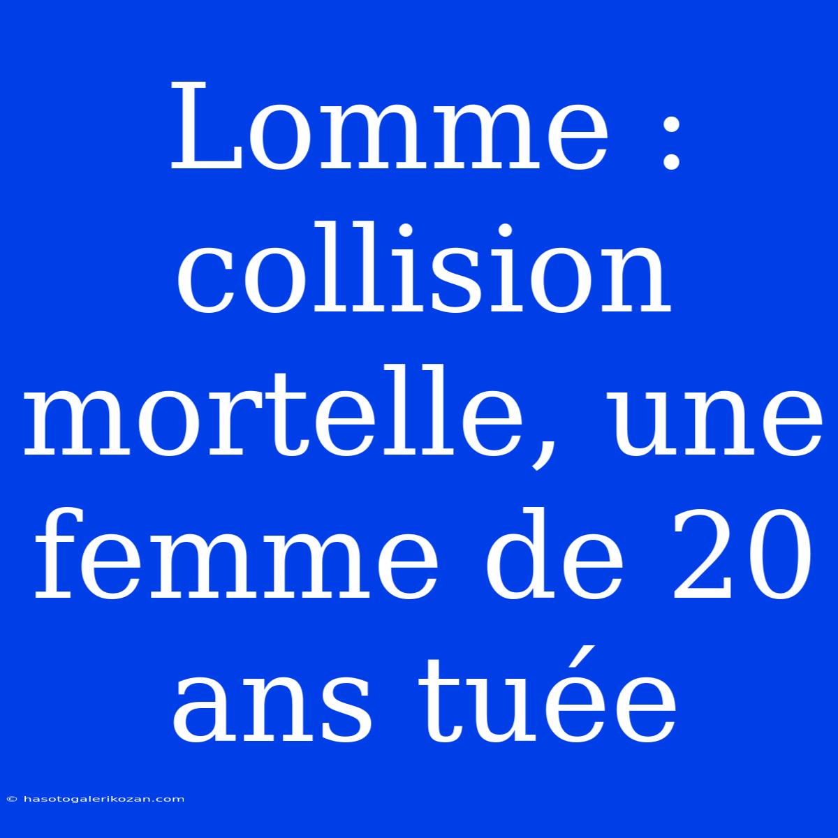 Lomme : Collision Mortelle, Une Femme De 20 Ans Tuée