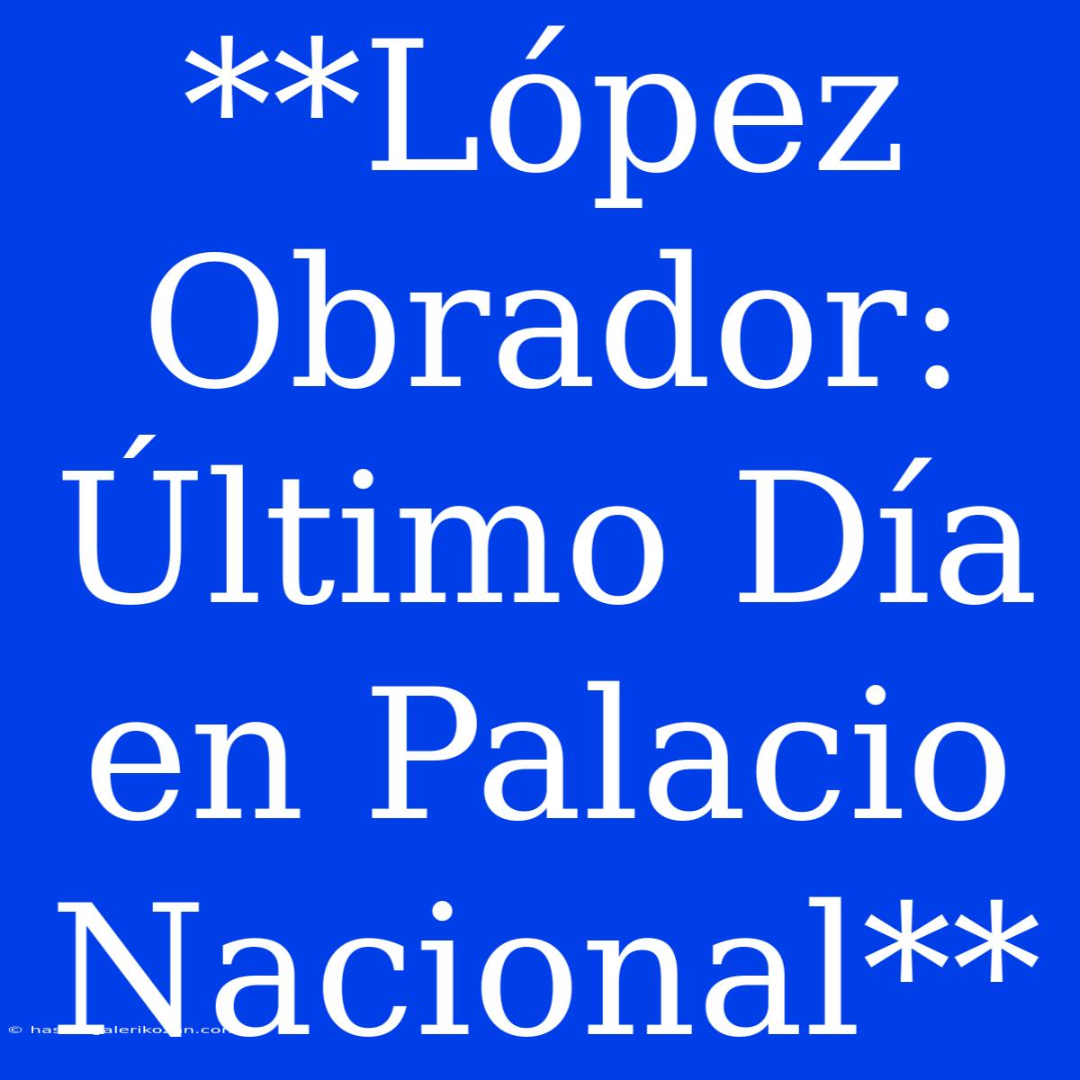 **López Obrador: Último Día En Palacio Nacional**