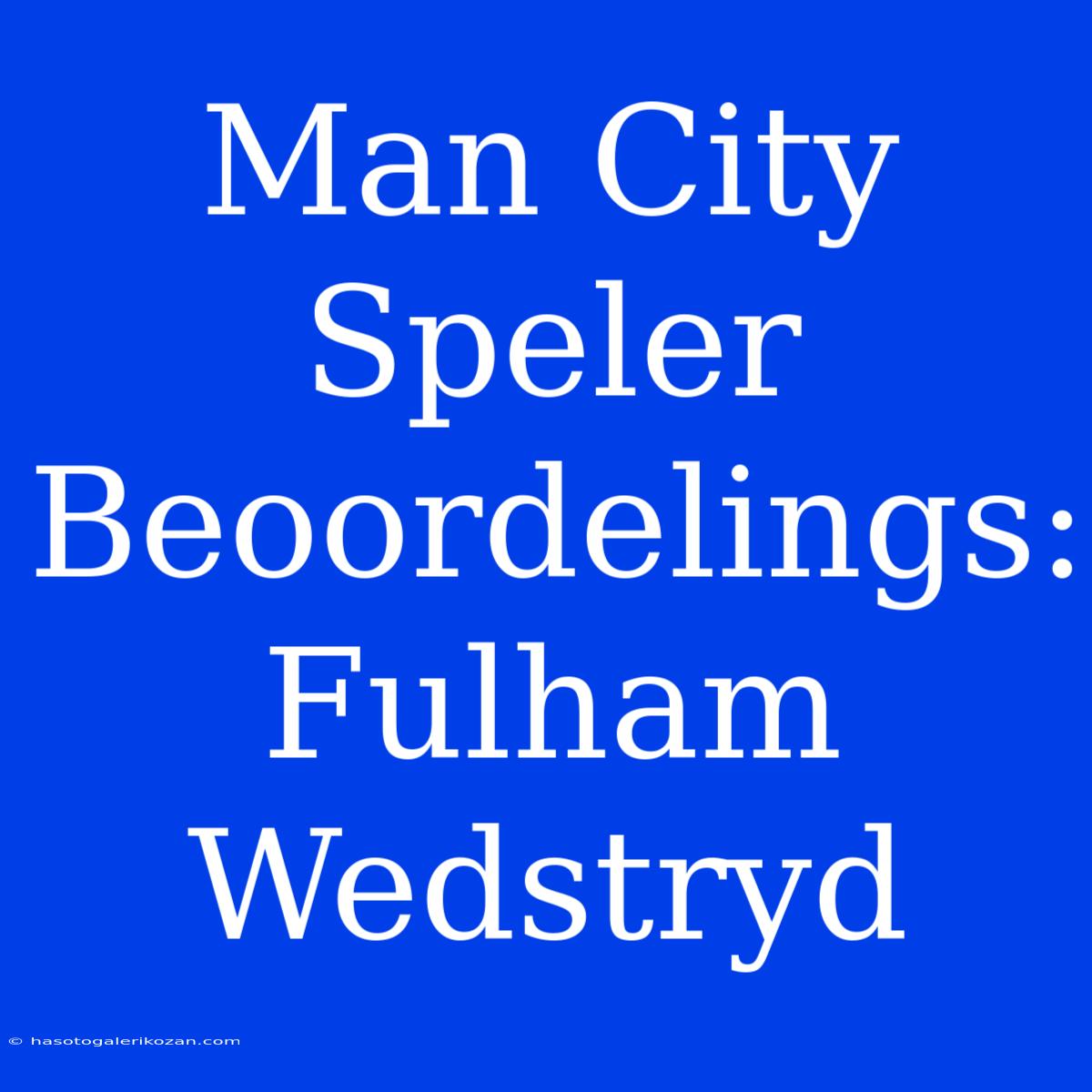 Man City Speler Beoordelings: Fulham Wedstryd