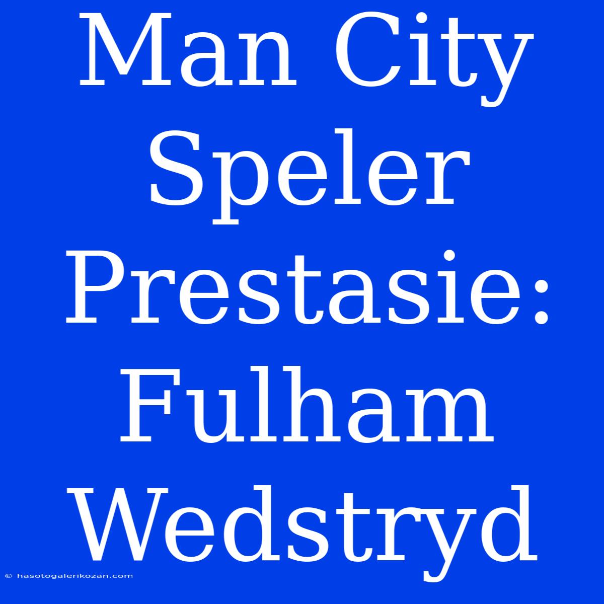 Man City Speler Prestasie: Fulham Wedstryd