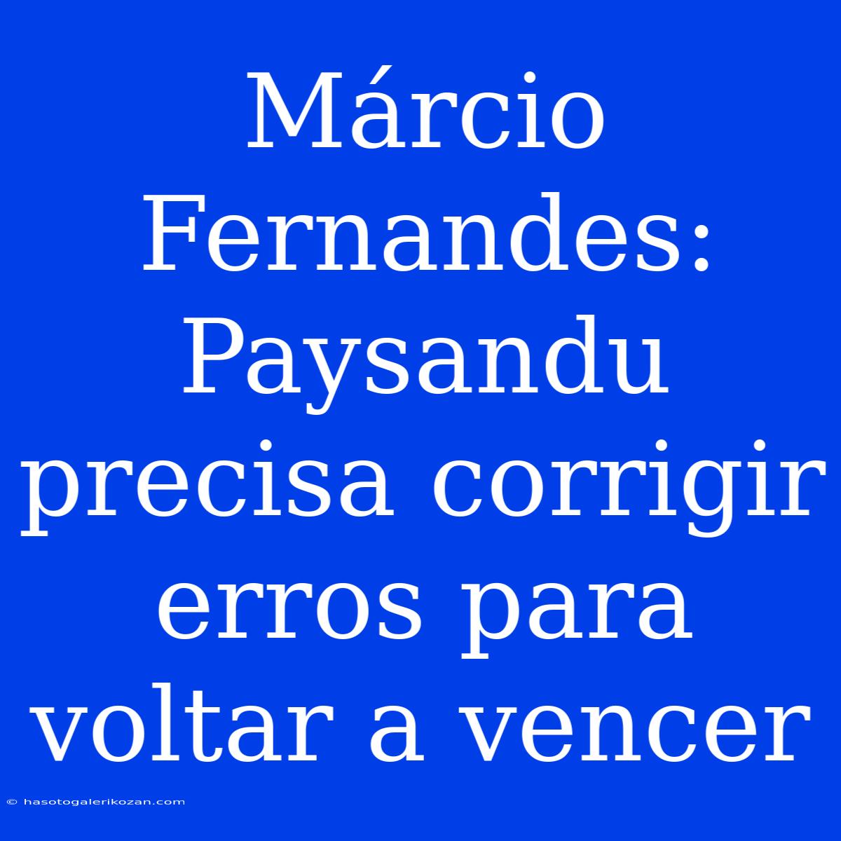 Márcio Fernandes: Paysandu Precisa Corrigir Erros Para Voltar A Vencer