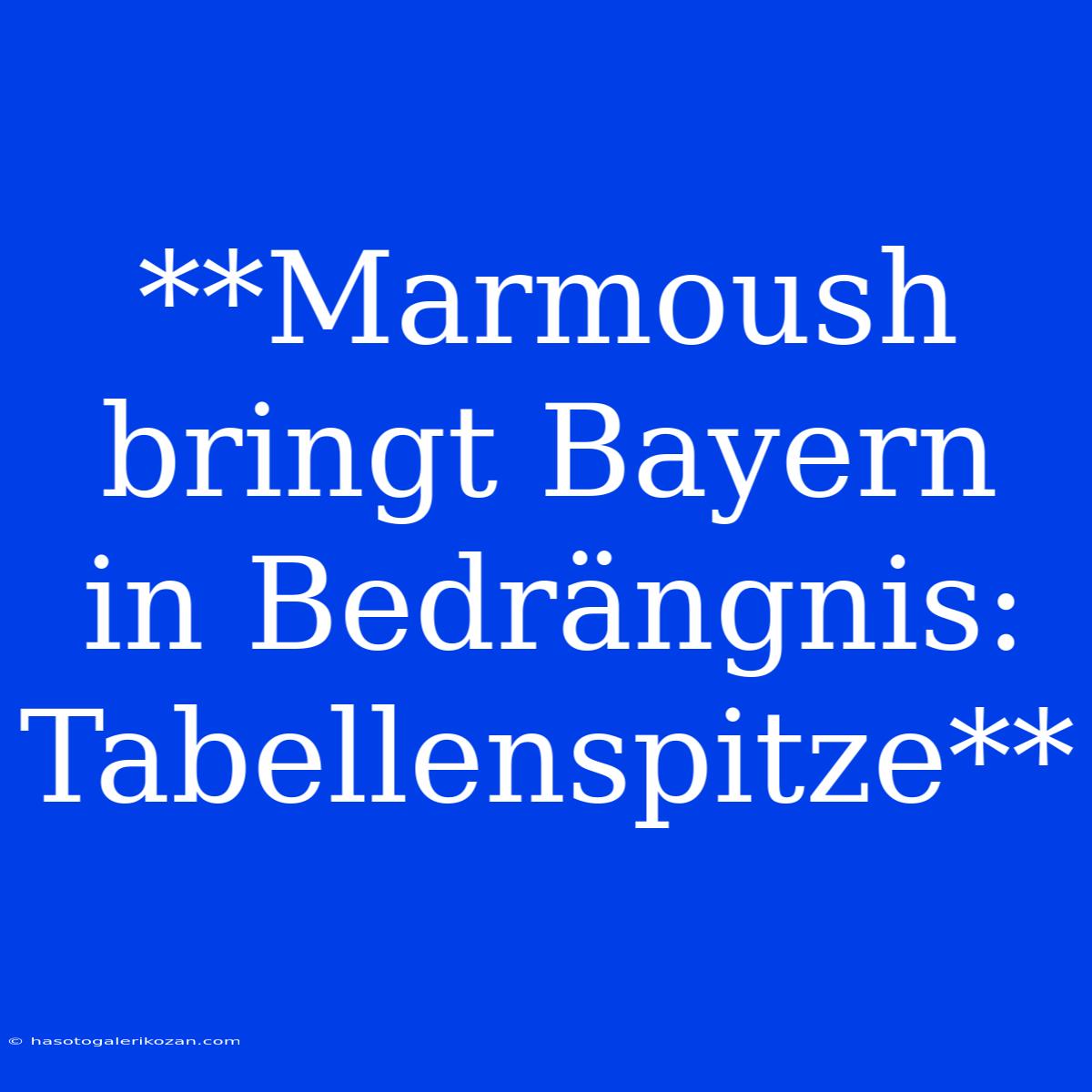 **Marmoush Bringt Bayern In Bedrängnis: Tabellenspitze**