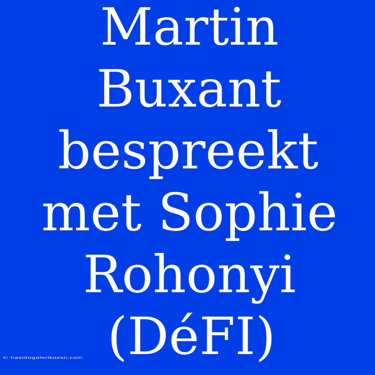 Martin Buxant Bespreekt Met Sophie Rohonyi (DéFI)