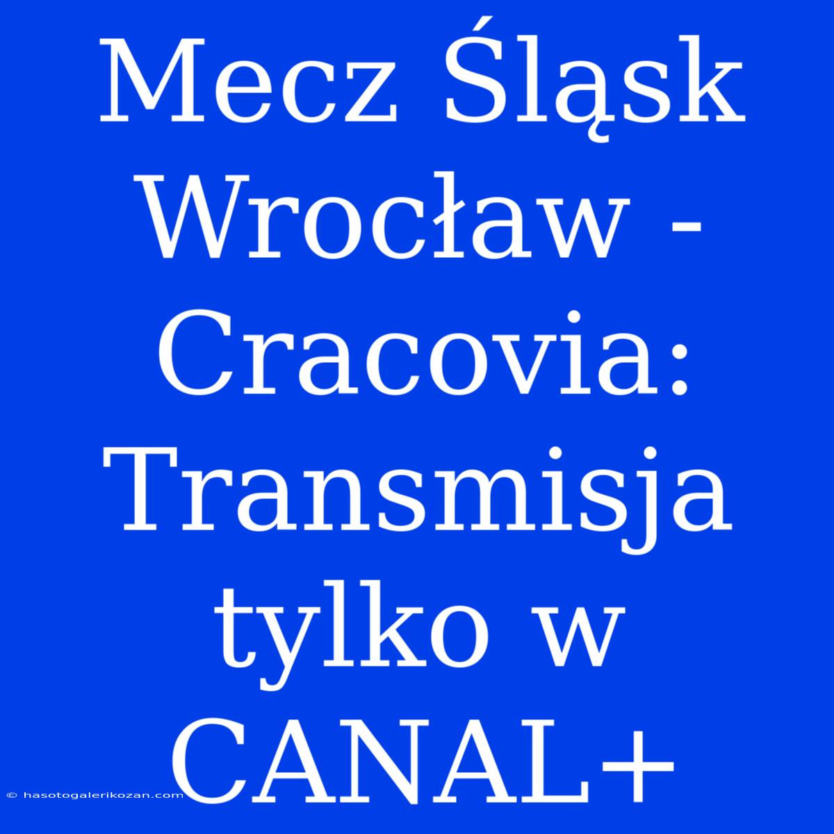 Mecz Śląsk Wrocław - Cracovia: Transmisja Tylko W CANAL+