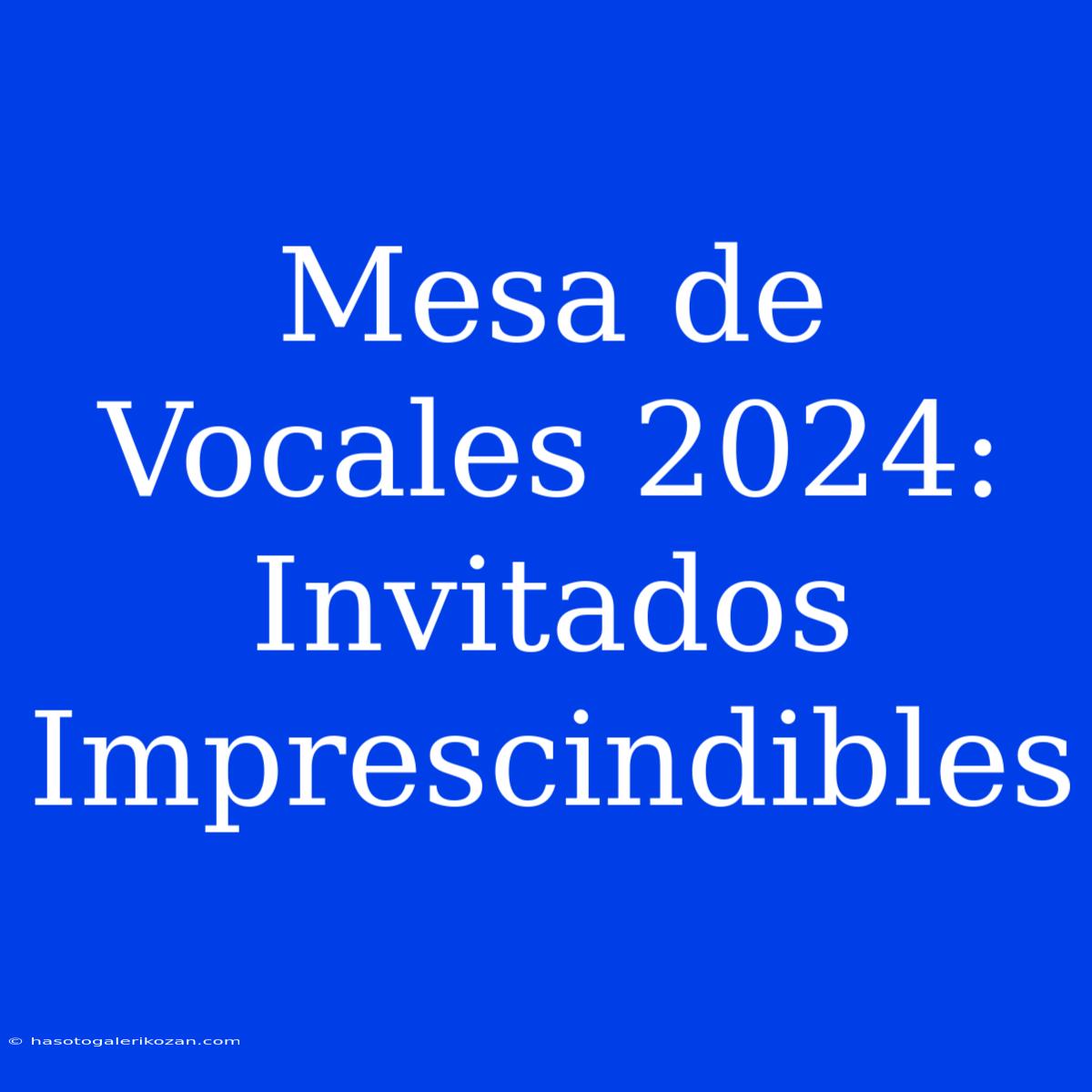 Mesa De Vocales 2024: Invitados Imprescindibles 