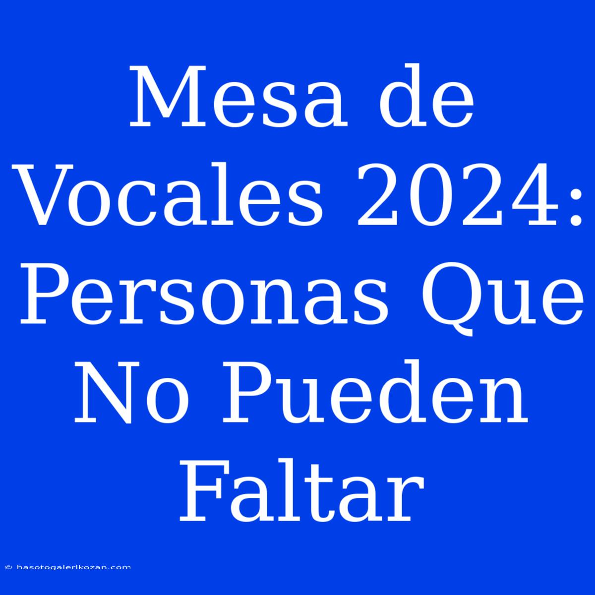 Mesa De Vocales 2024: Personas Que No Pueden Faltar