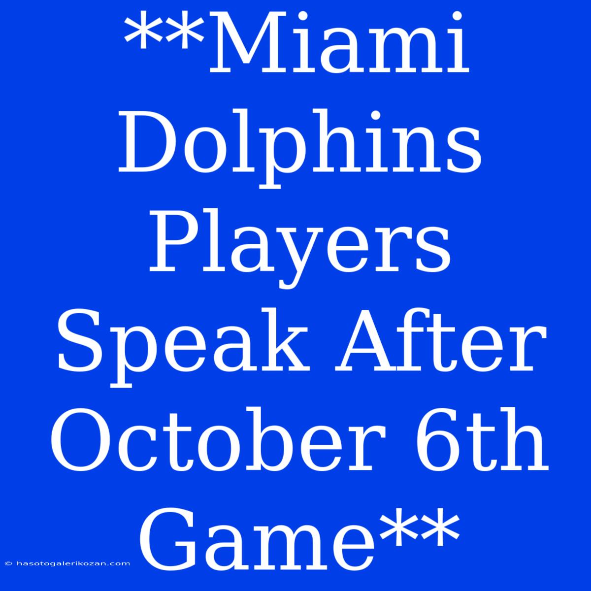 **Miami Dolphins Players Speak After October 6th Game**