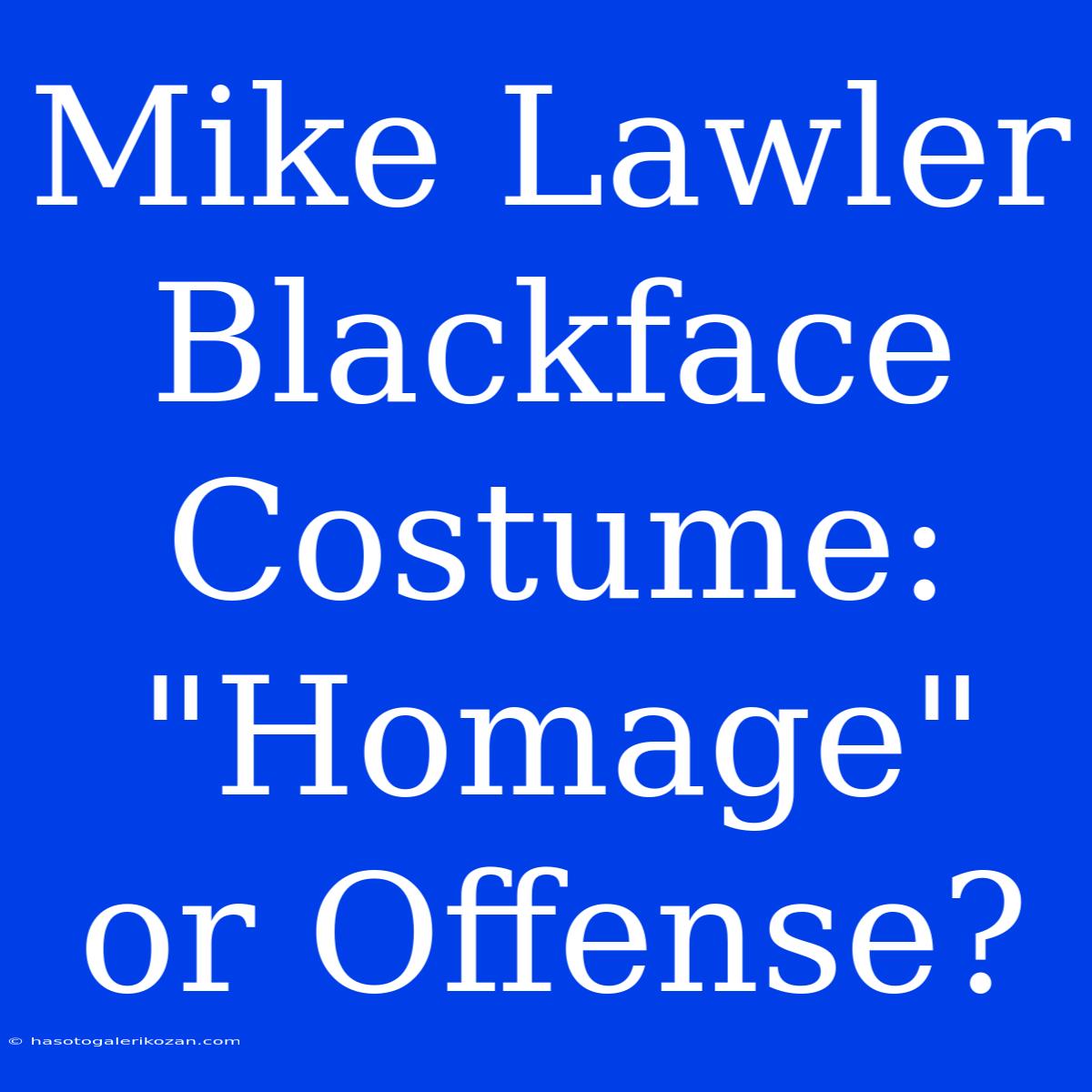 Mike Lawler Blackface Costume: 