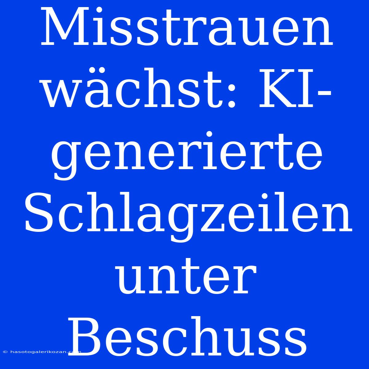 Misstrauen Wächst: KI-generierte Schlagzeilen Unter Beschuss