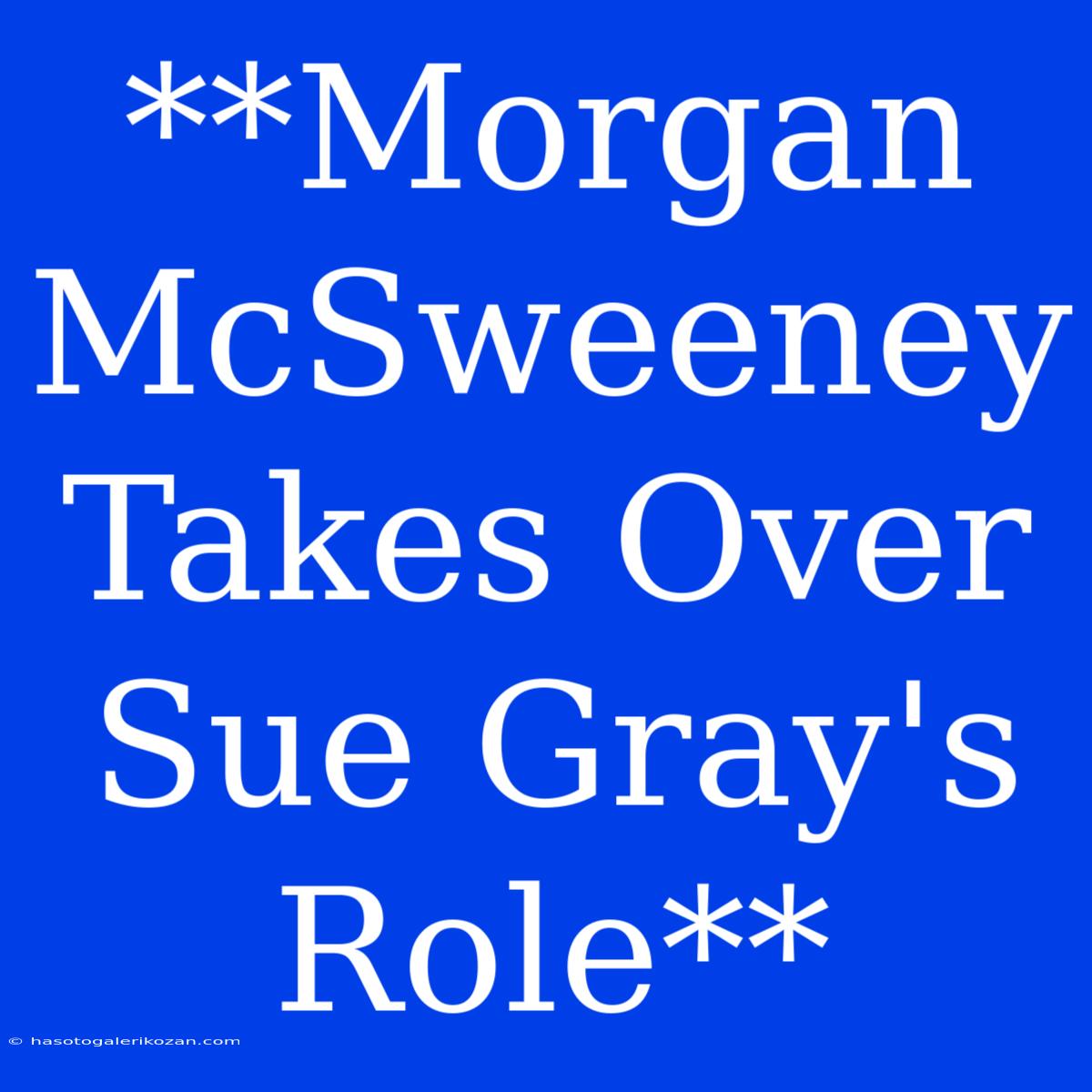 **Morgan McSweeney Takes Over Sue Gray's Role**