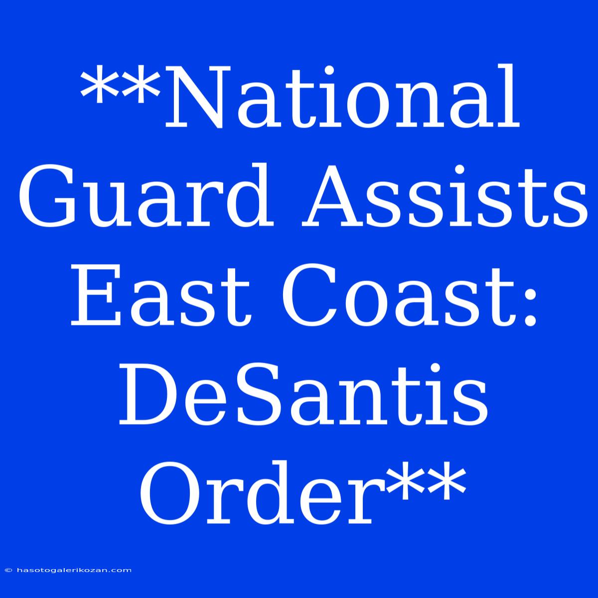 **National Guard Assists East Coast: DeSantis Order**