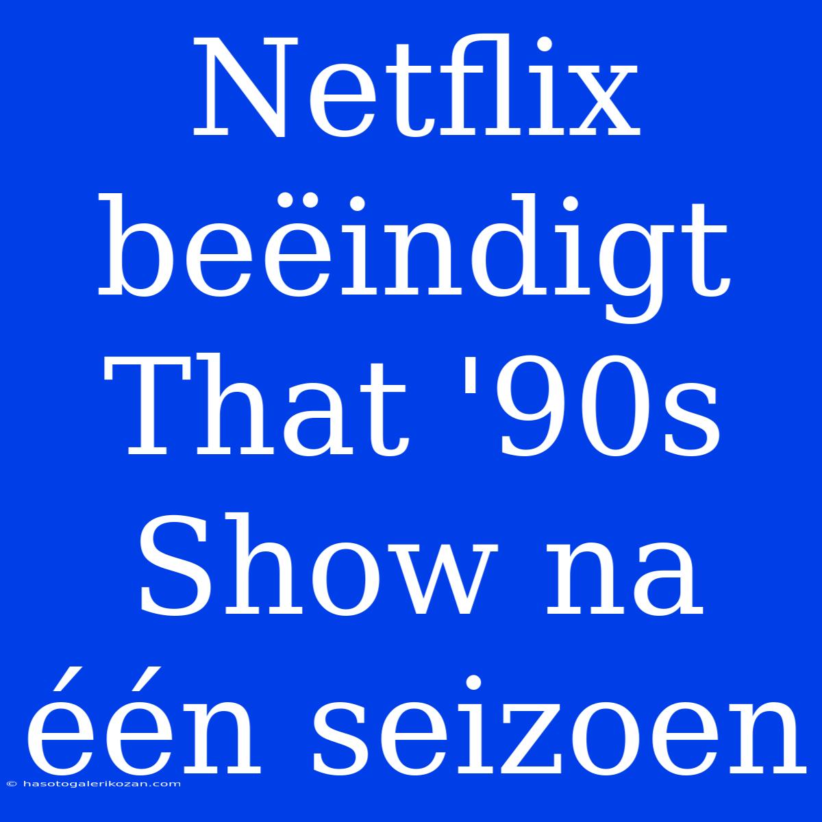 Netflix Beëindigt That '90s Show Na Één Seizoen