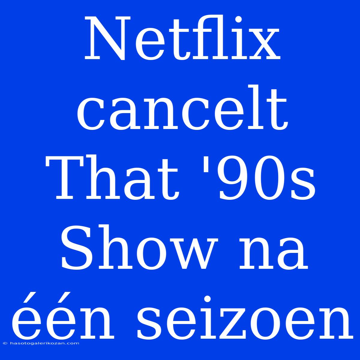 Netflix Cancelt That '90s Show Na Één Seizoen