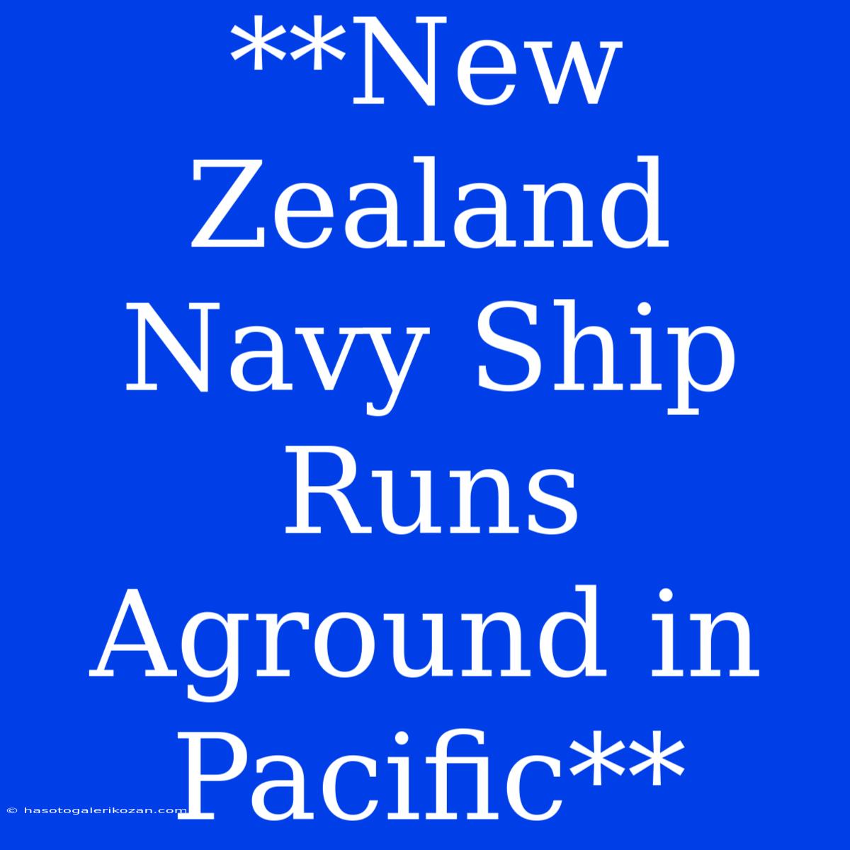 **New Zealand Navy Ship Runs Aground In Pacific**