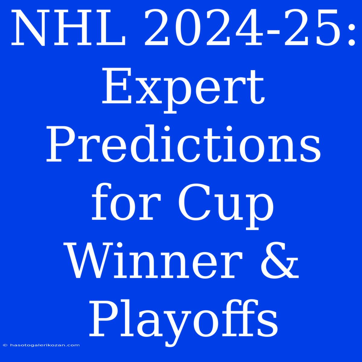 NHL 2024-25: Expert Predictions For Cup Winner & Playoffs