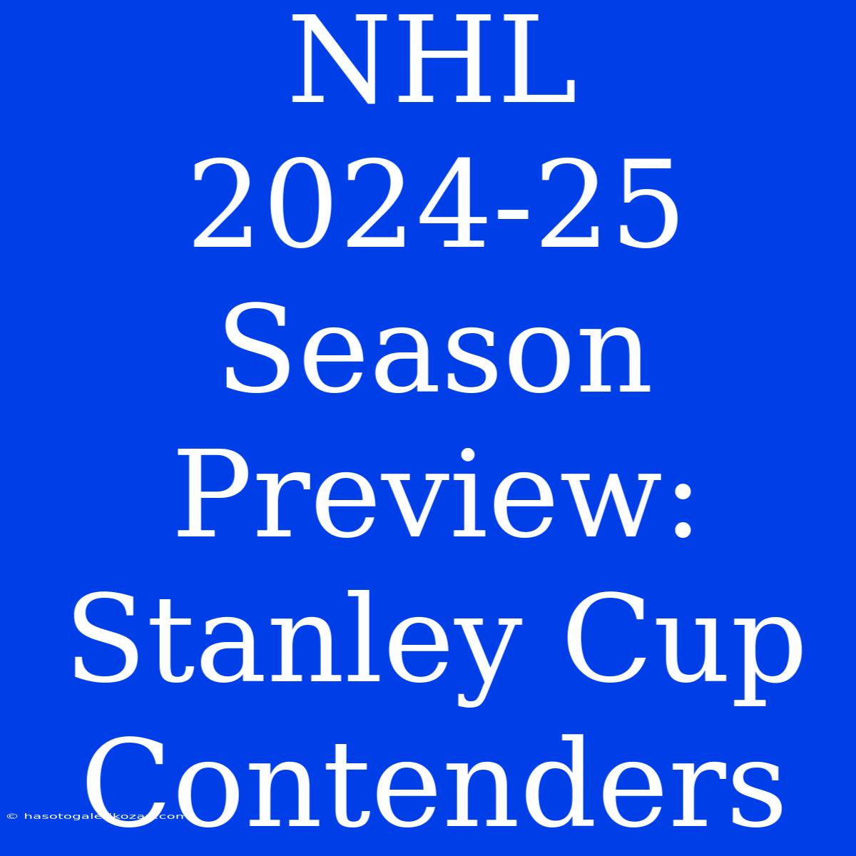 NHL 2024-25 Season Preview: Stanley Cup Contenders