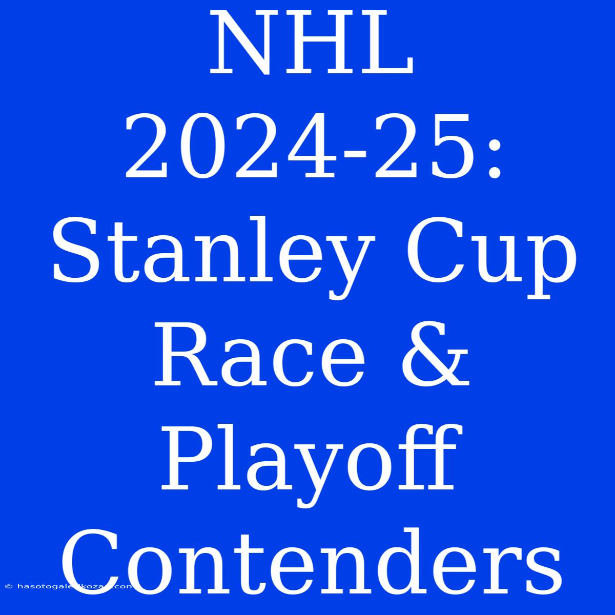 NHL 2024-25:  Stanley Cup Race & Playoff Contenders