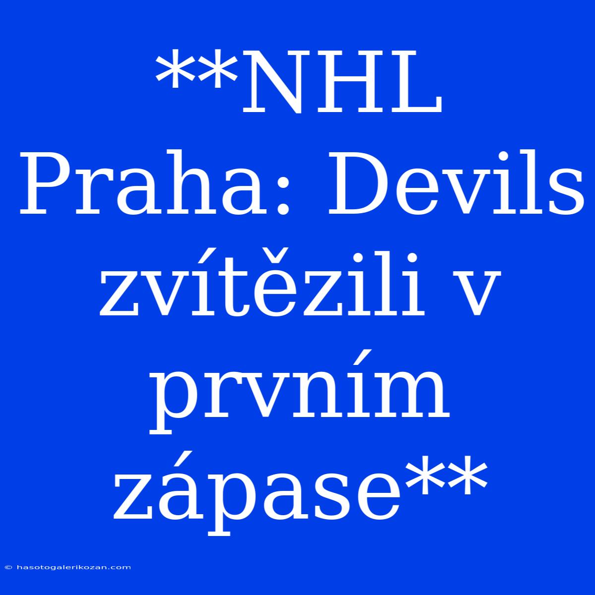 **NHL Praha: Devils Zvítězili V Prvním Zápase**