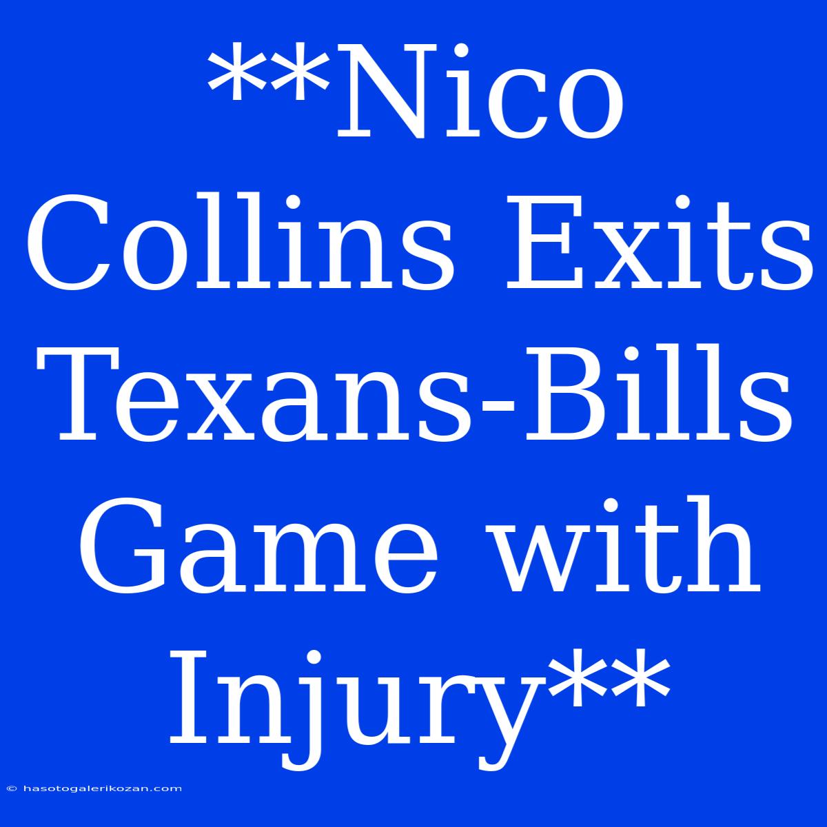 **Nico Collins Exits Texans-Bills Game With Injury**