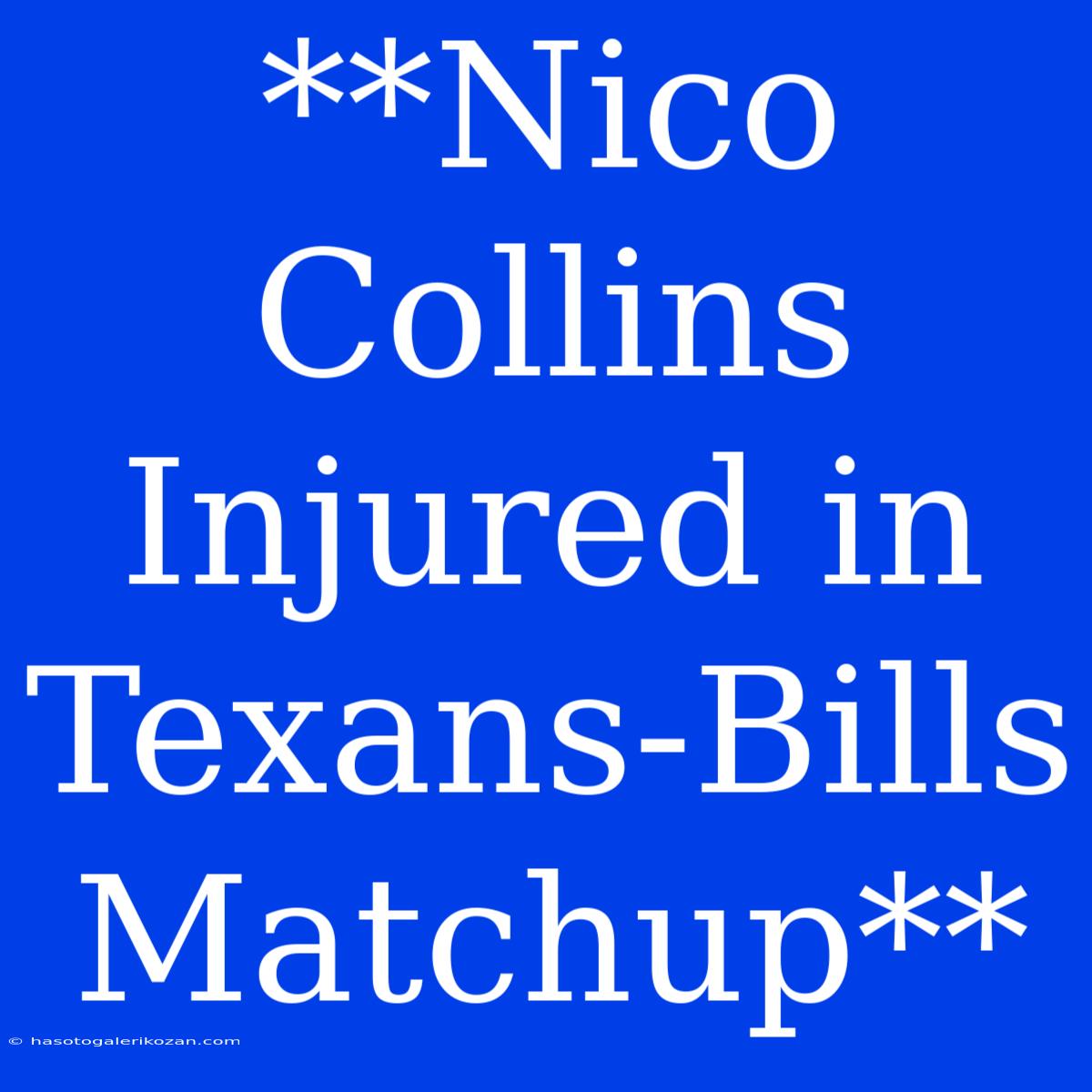 **Nico Collins Injured In Texans-Bills Matchup**