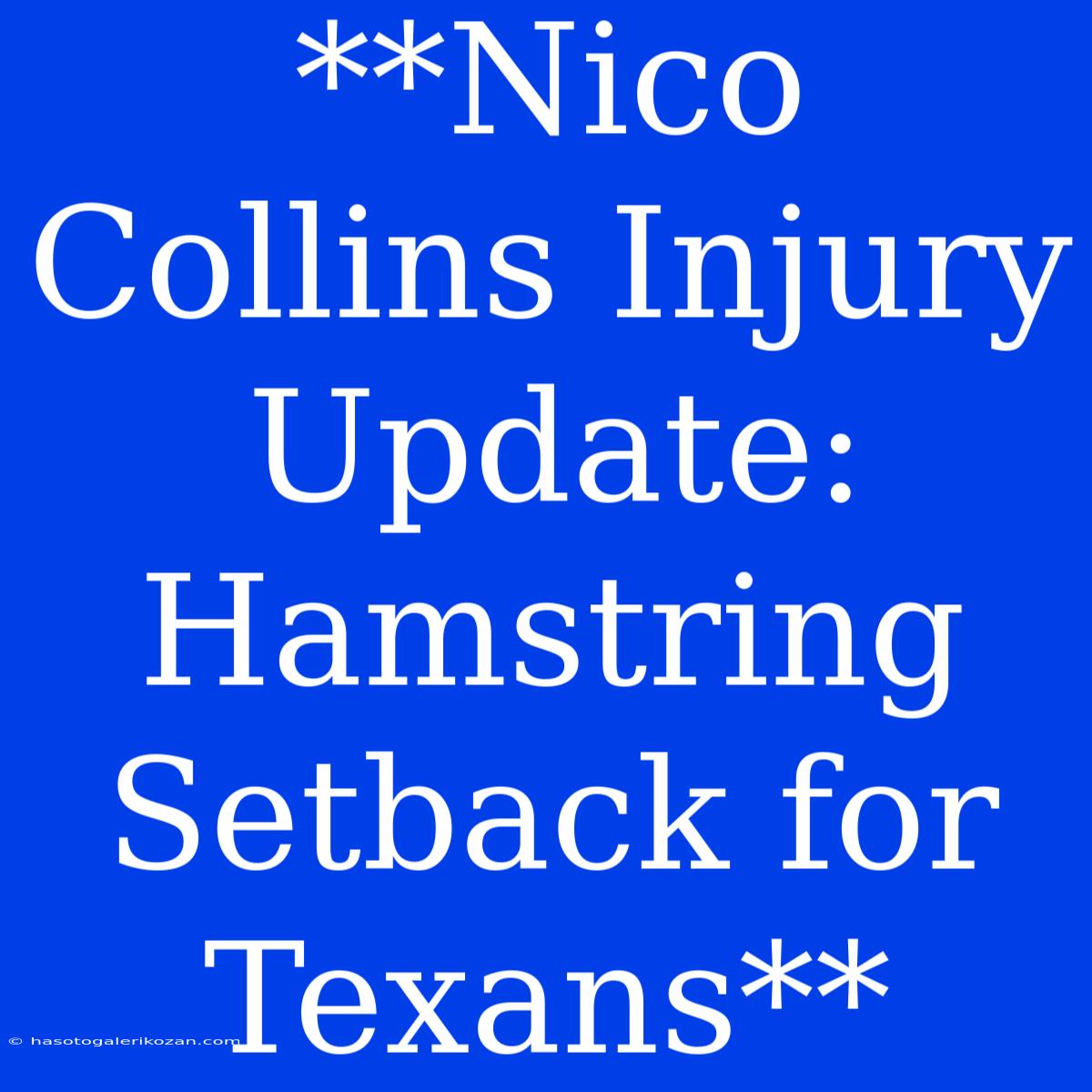 **Nico Collins Injury Update: Hamstring Setback For Texans** 