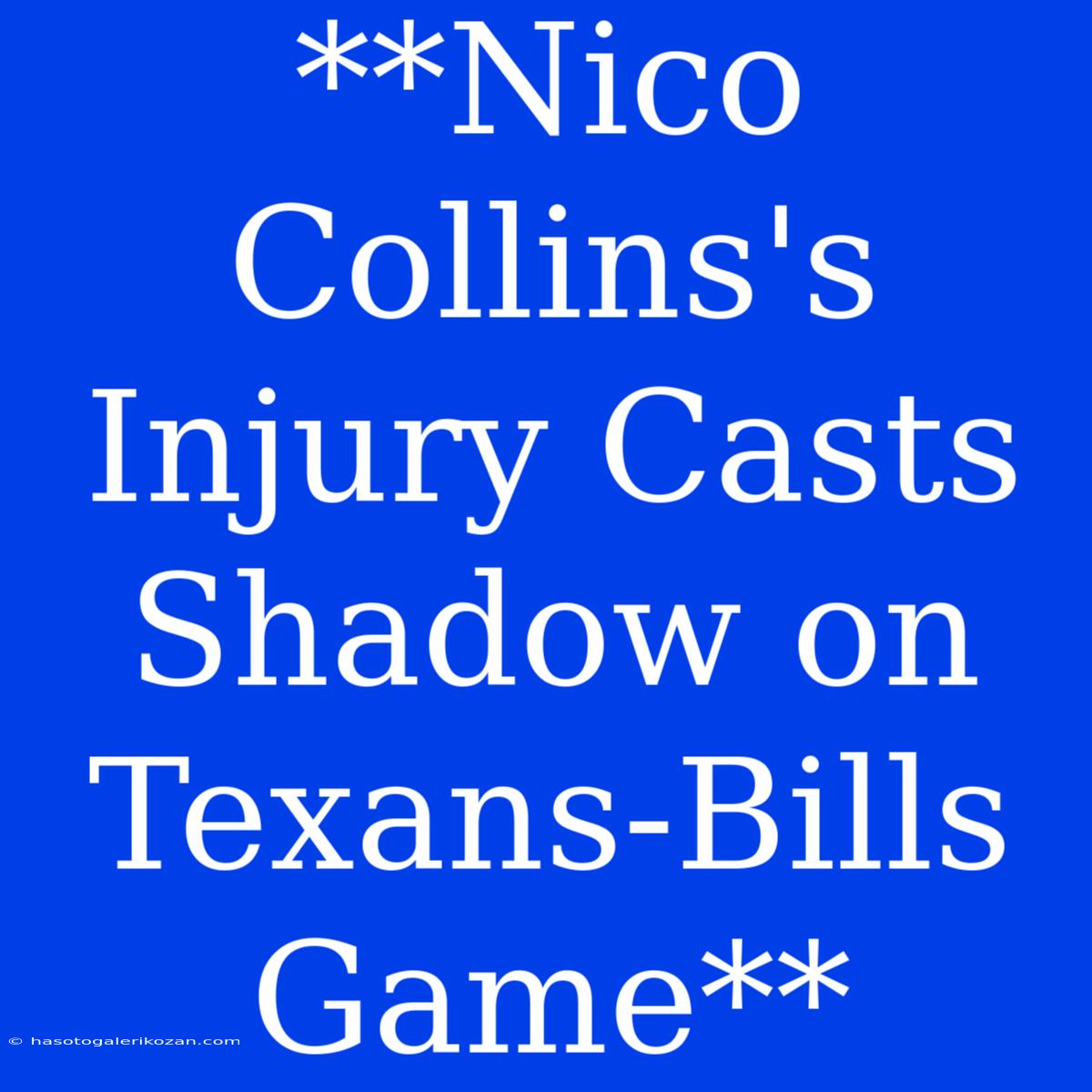 **Nico Collins's Injury Casts Shadow On Texans-Bills Game** 