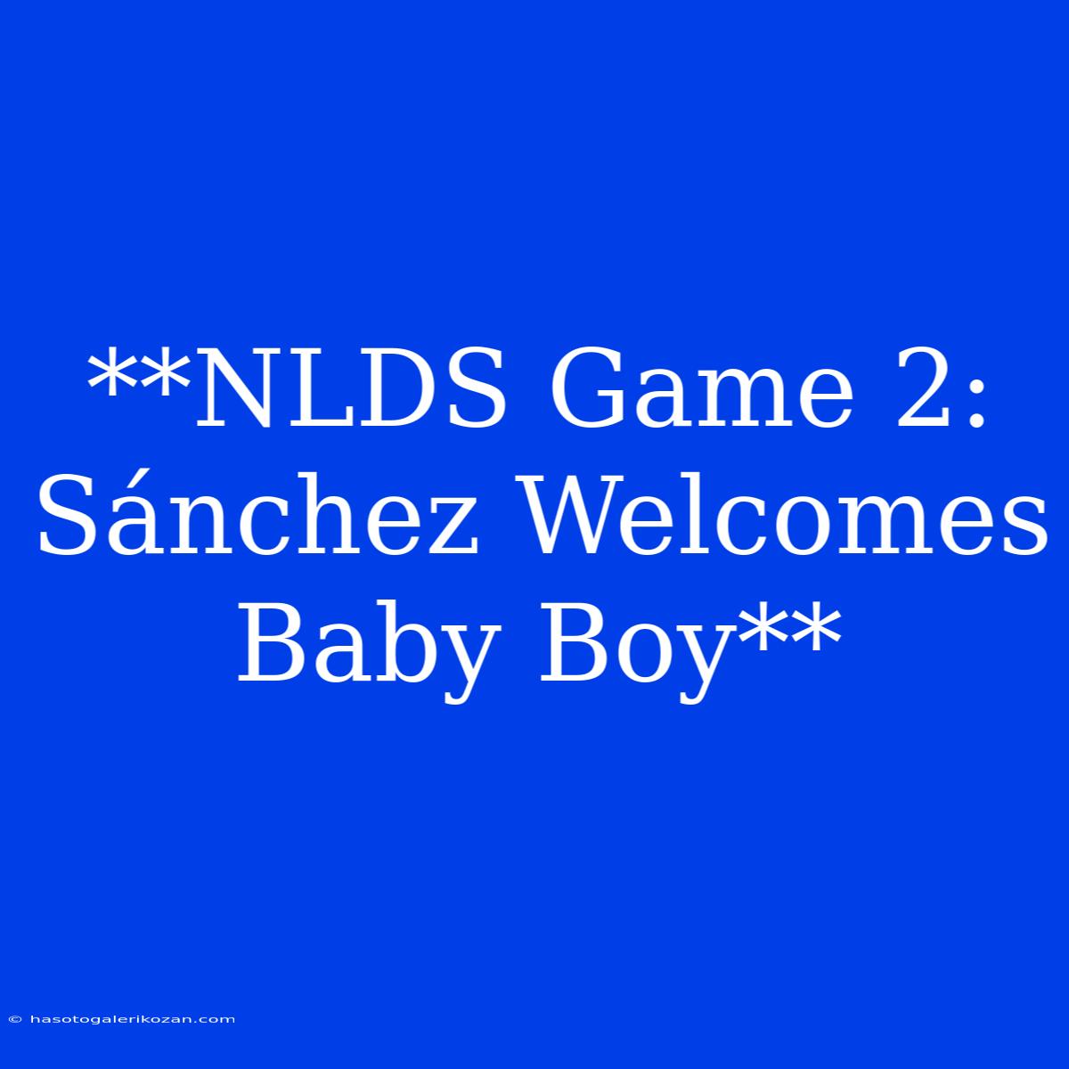 **NLDS Game 2: Sánchez Welcomes Baby Boy**