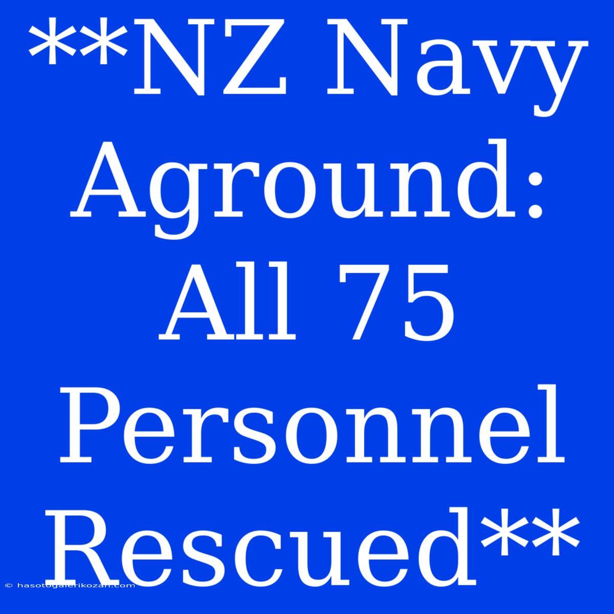 **NZ Navy Aground: All 75 Personnel Rescued**