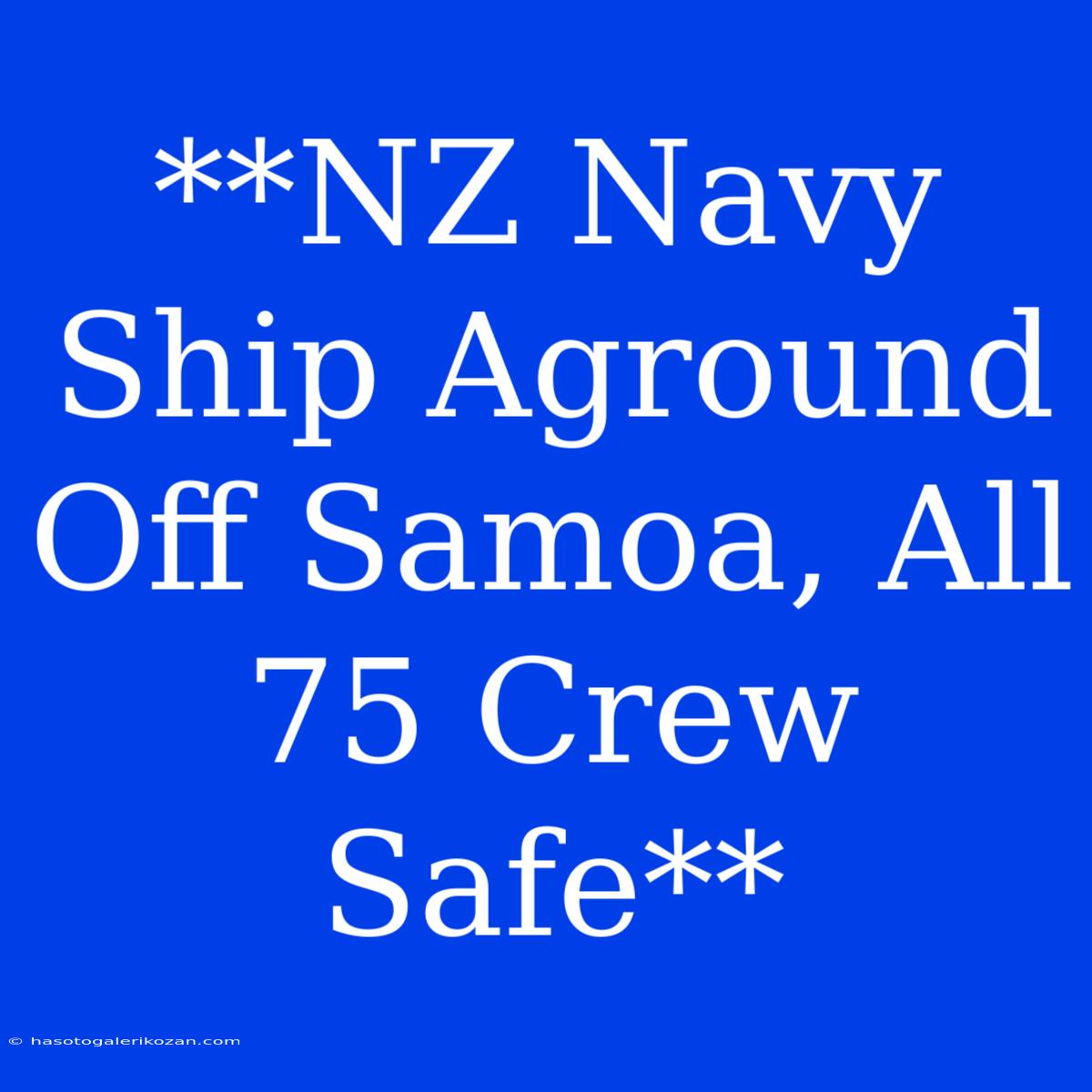 **NZ Navy Ship Aground Off Samoa, All 75 Crew Safe**