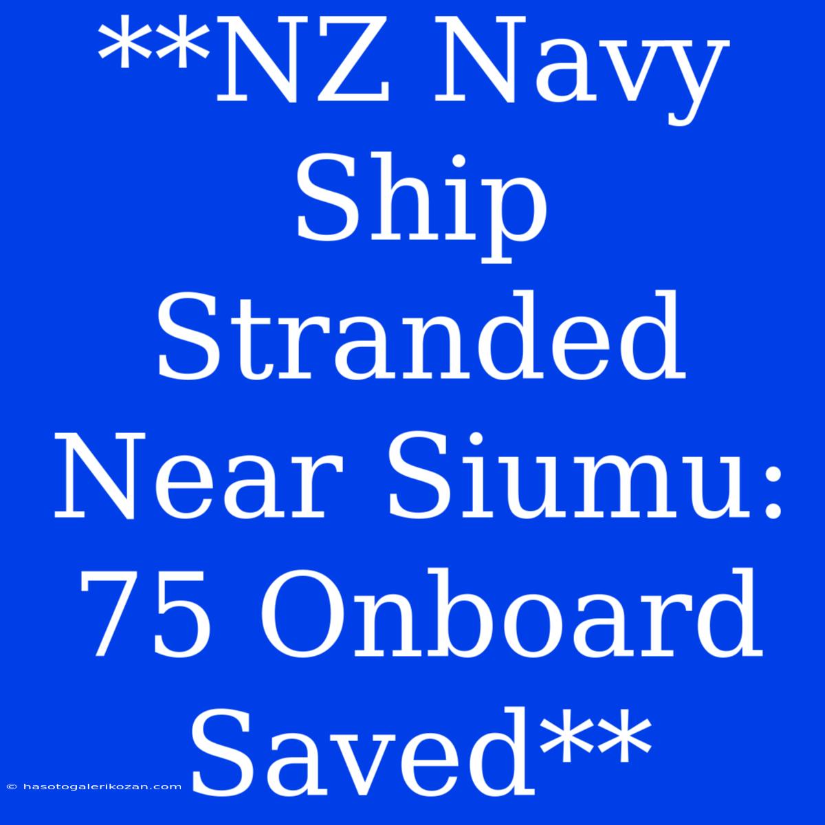 **NZ Navy Ship Stranded Near Siumu: 75 Onboard Saved** 