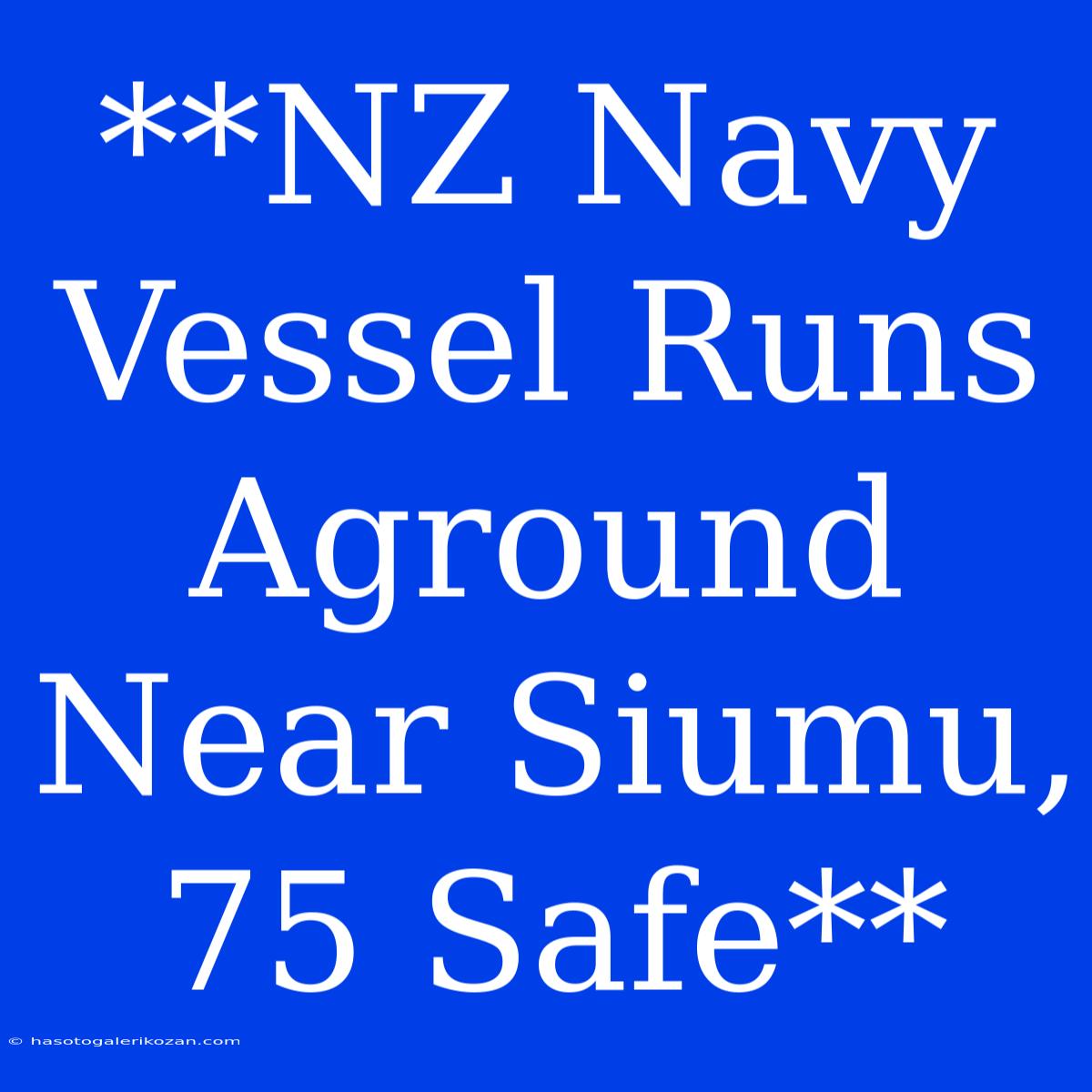 **NZ Navy Vessel Runs Aground Near Siumu, 75 Safe**