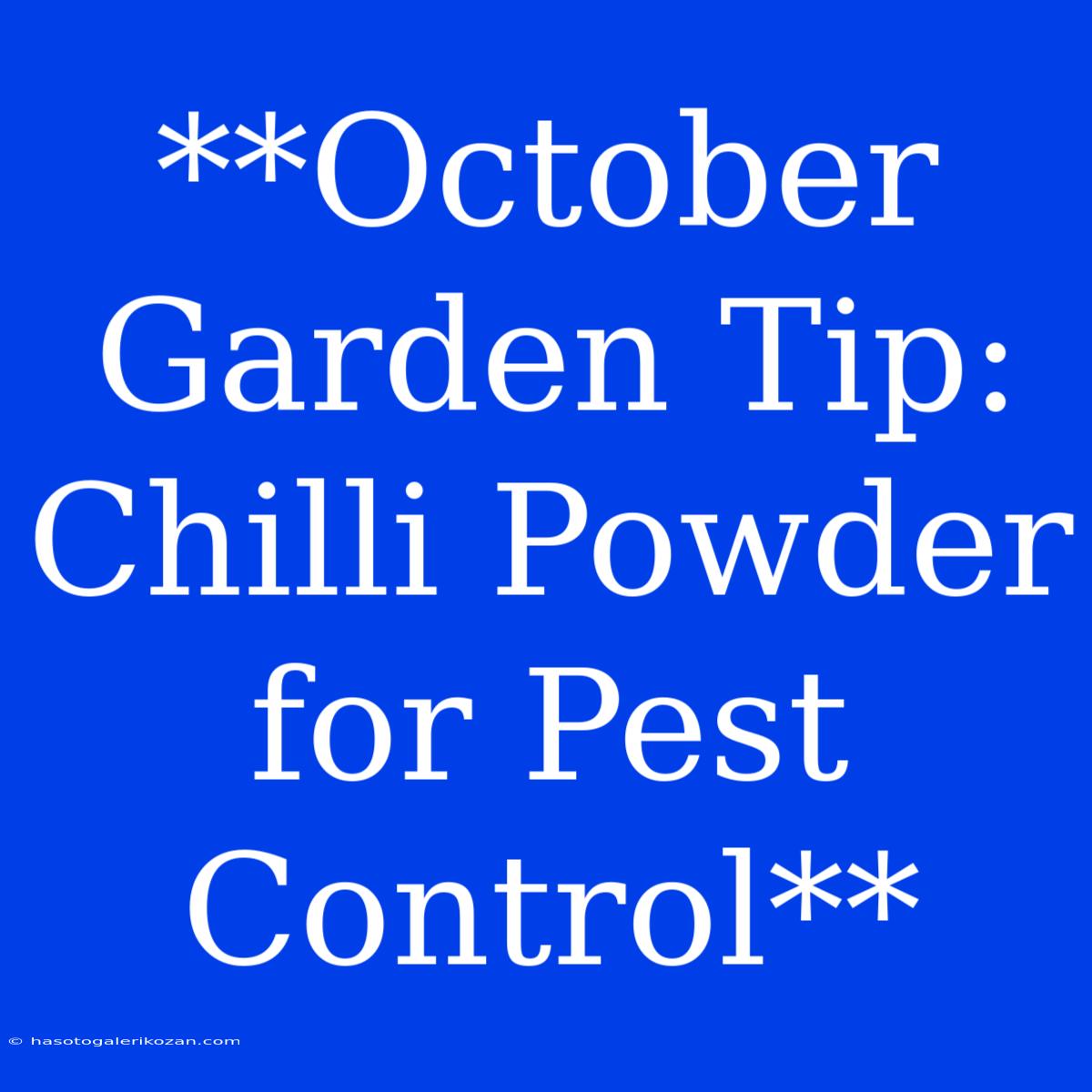 **October Garden Tip: Chilli Powder For Pest Control**