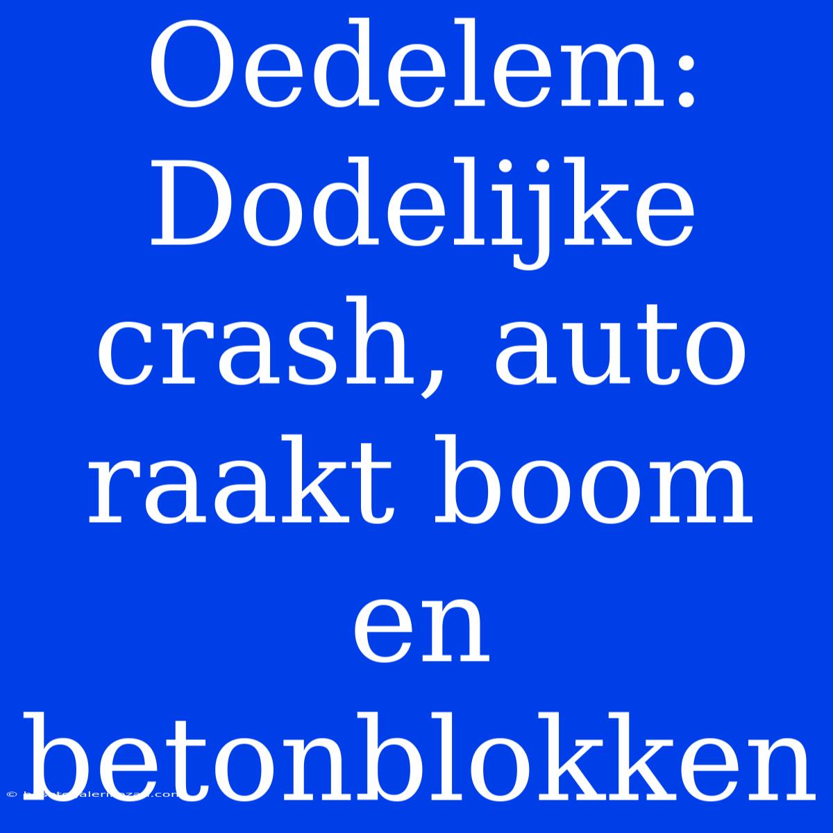 Oedelem: Dodelijke Crash, Auto Raakt Boom En Betonblokken