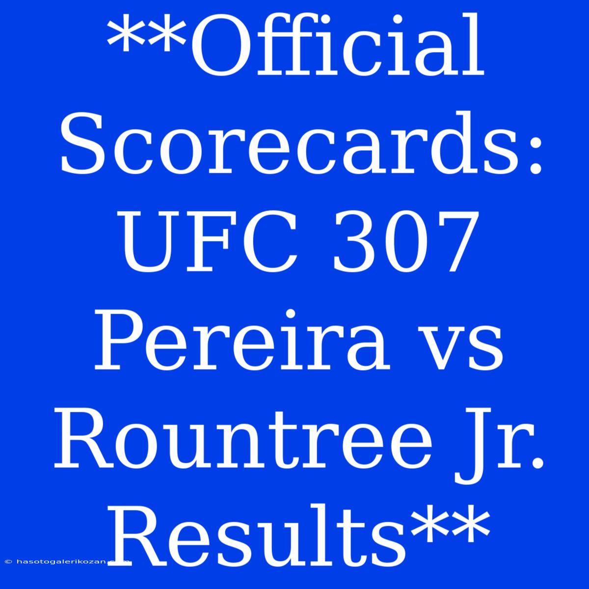 **Official Scorecards: UFC 307 Pereira Vs Rountree Jr. Results**