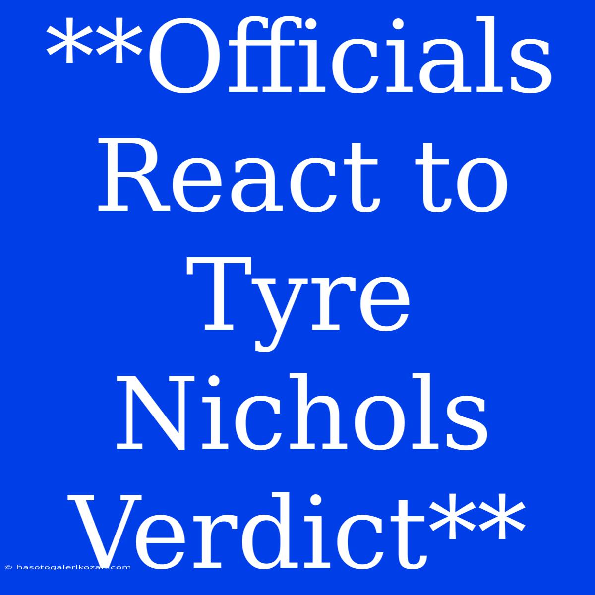 **Officials React To Tyre Nichols Verdict**