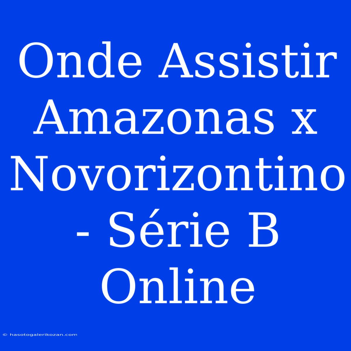 Onde Assistir Amazonas X Novorizontino - Série B Online