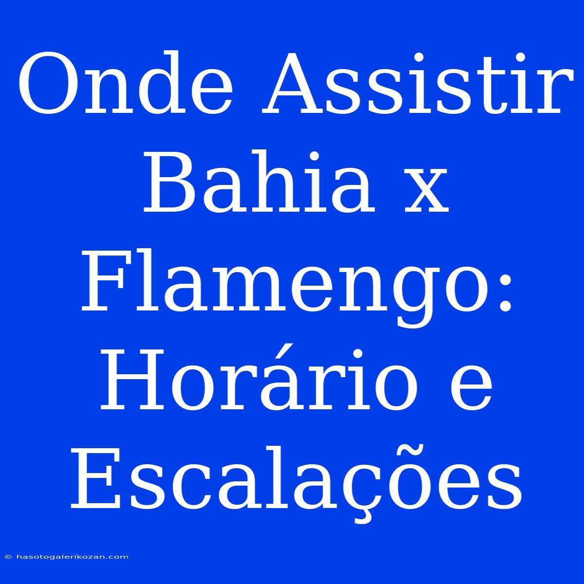 Onde Assistir Bahia X Flamengo: Horário E Escalações