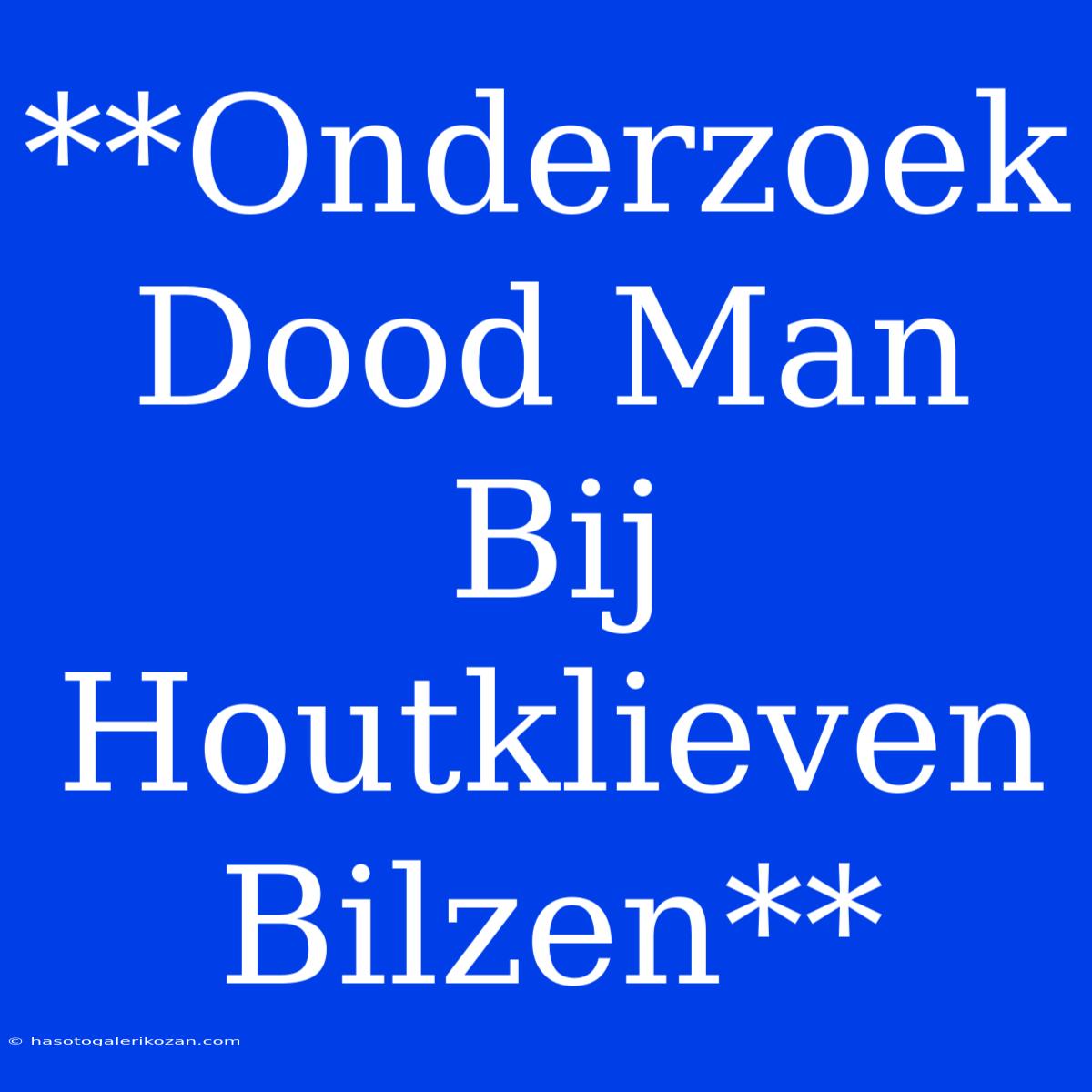 **Onderzoek Dood Man Bij Houtklieven Bilzen**