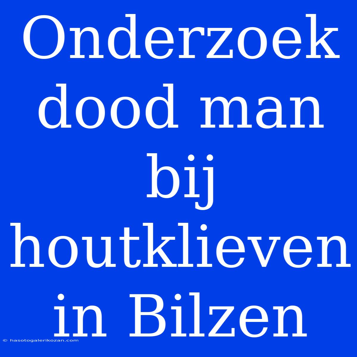 Onderzoek Dood Man Bij Houtklieven In Bilzen