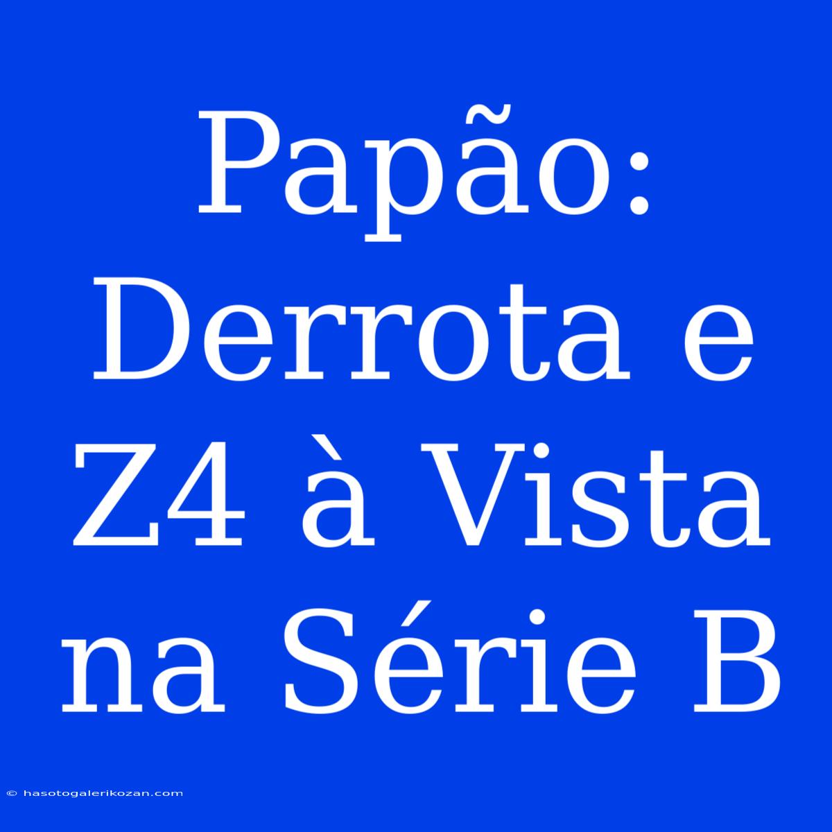 Papão:  Derrota E Z4 À Vista Na Série B